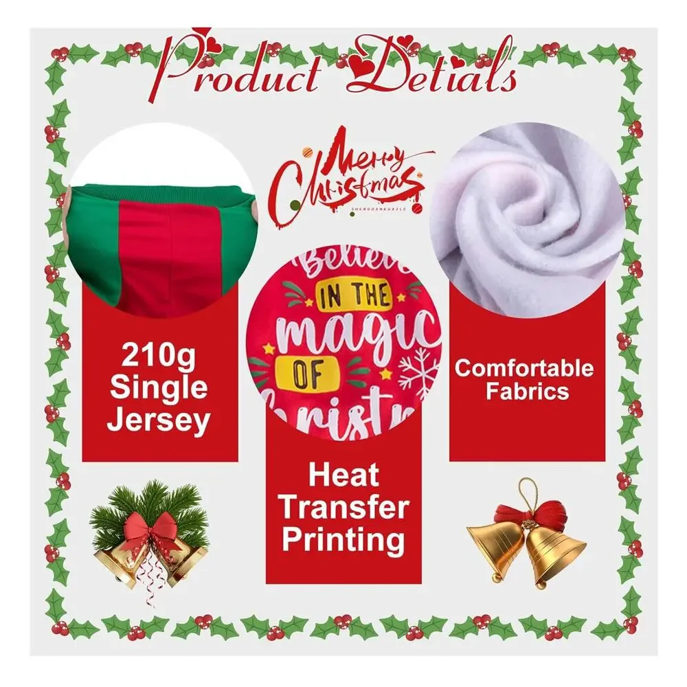 Dog Christmas Pajamas for Med-Large Dog Outfit Clothes, Stretchy Pet Jumpsuit 3X